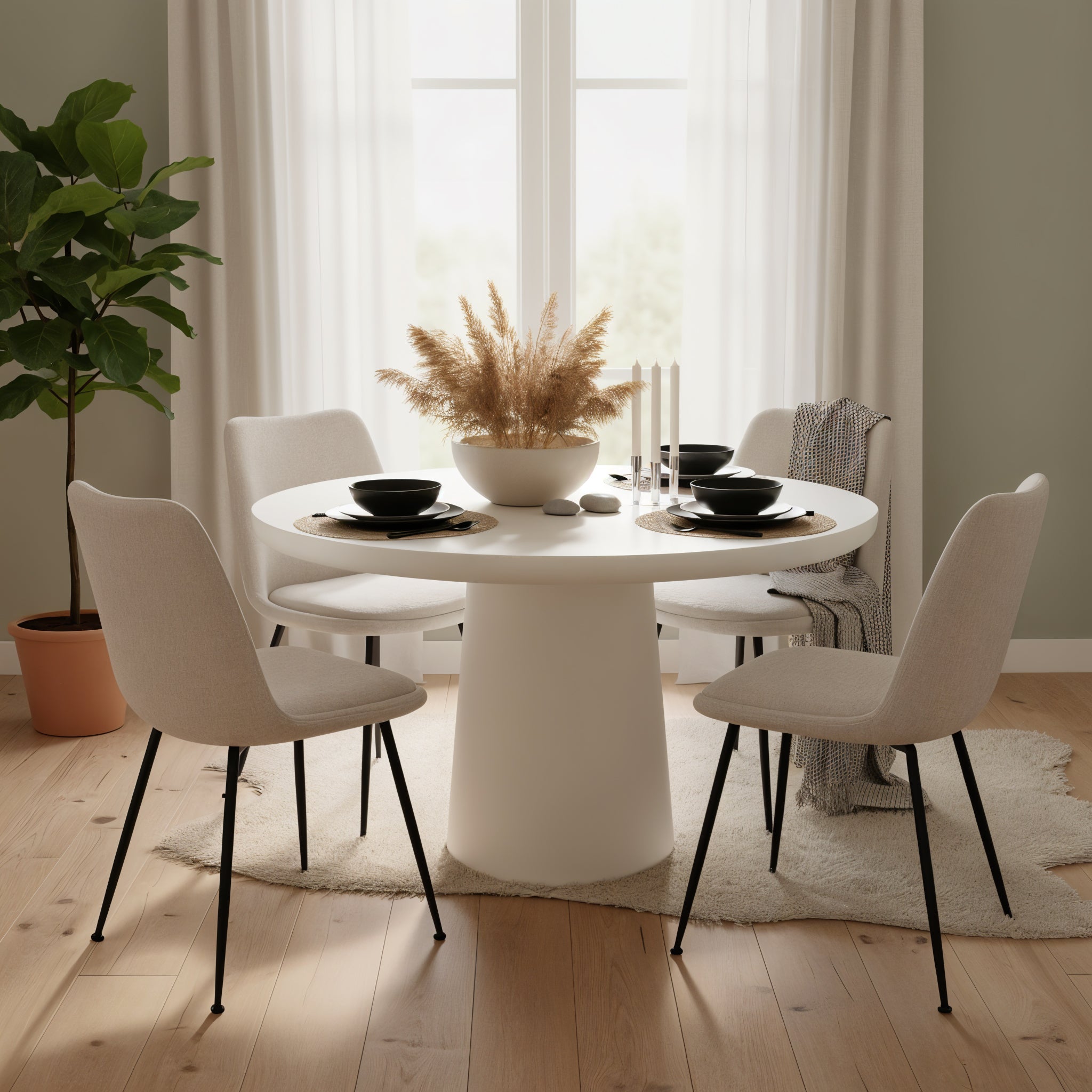 HOLVIK Tisch 120x120 cm – Naturweiß – Bild 6