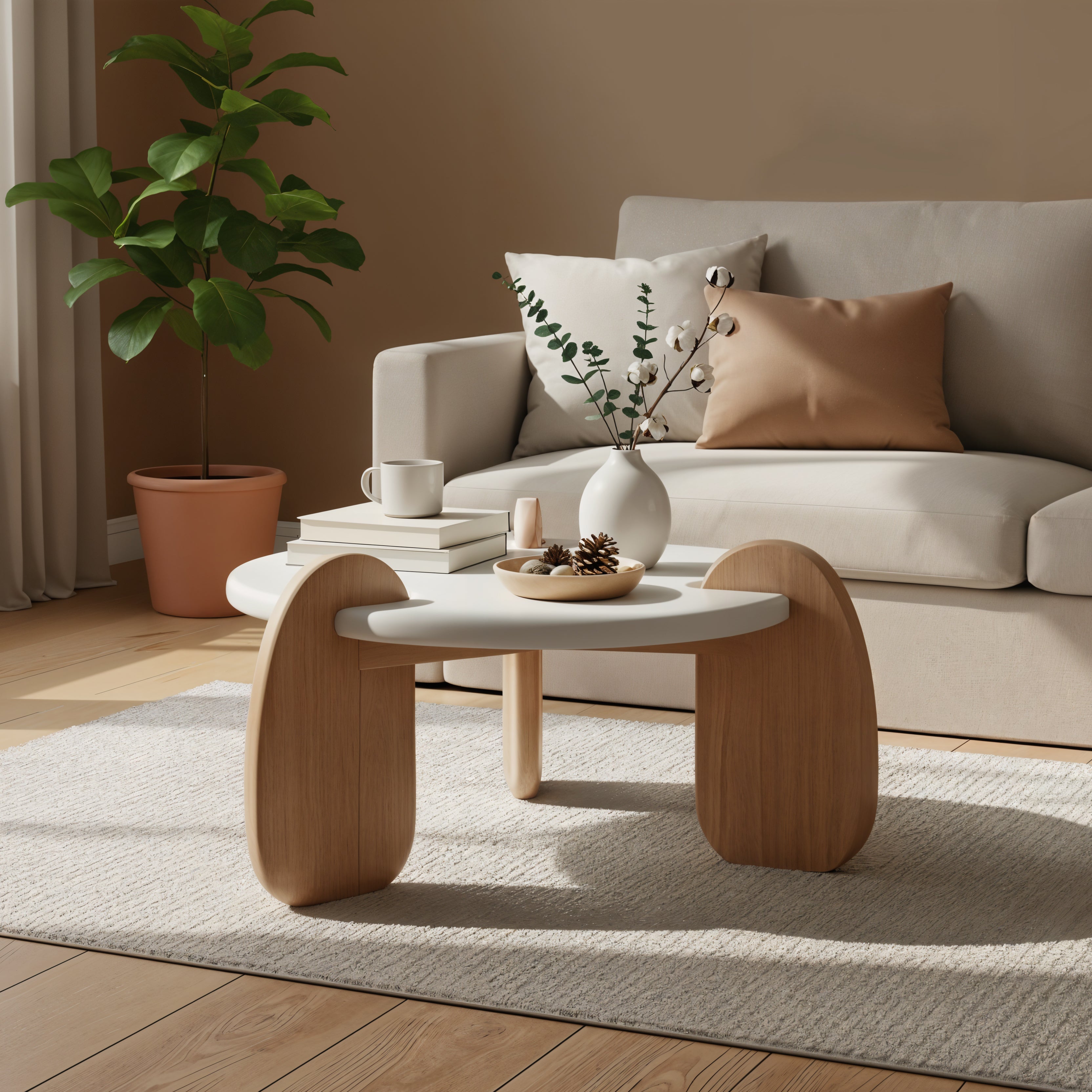 HOLVIK Couchtisch – Weiß, natur – Bild 4