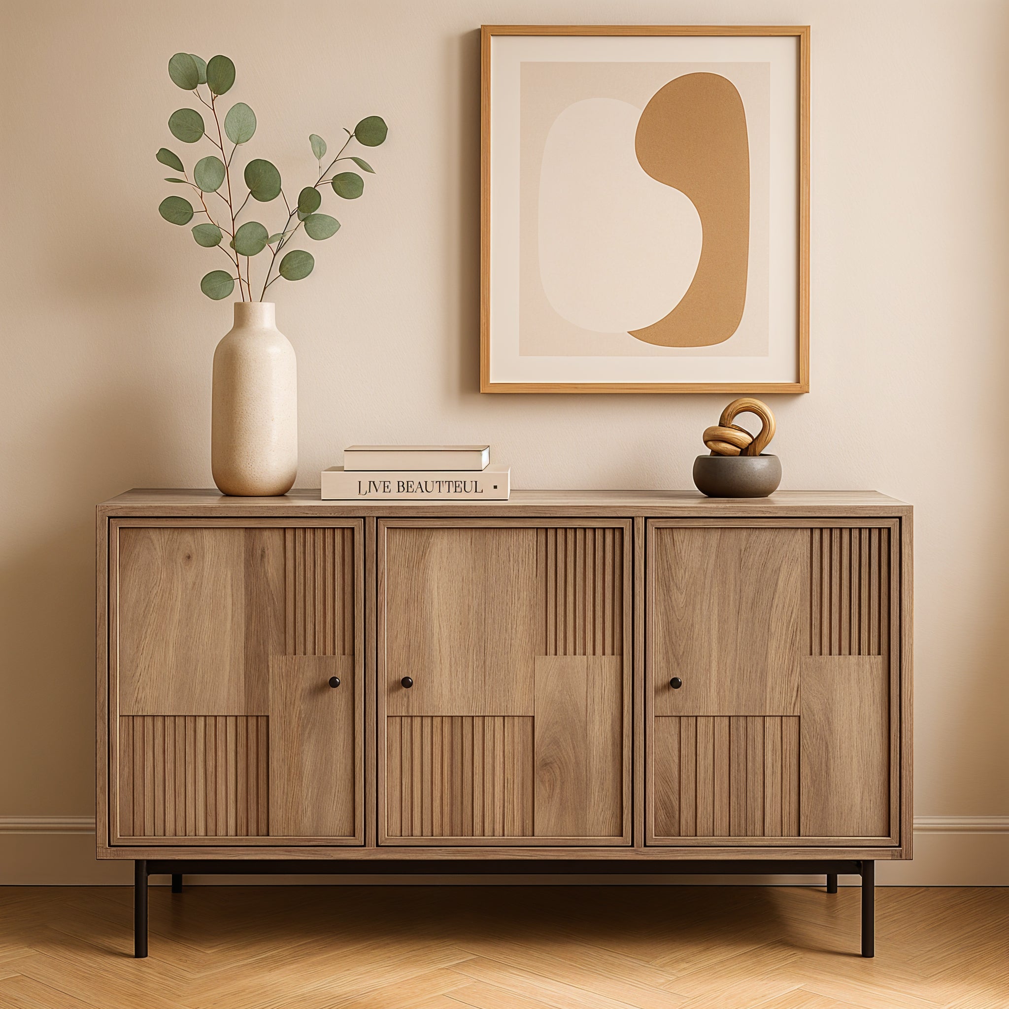 SUNDARA Sideboard – Natur, Schwarz – Bild 6