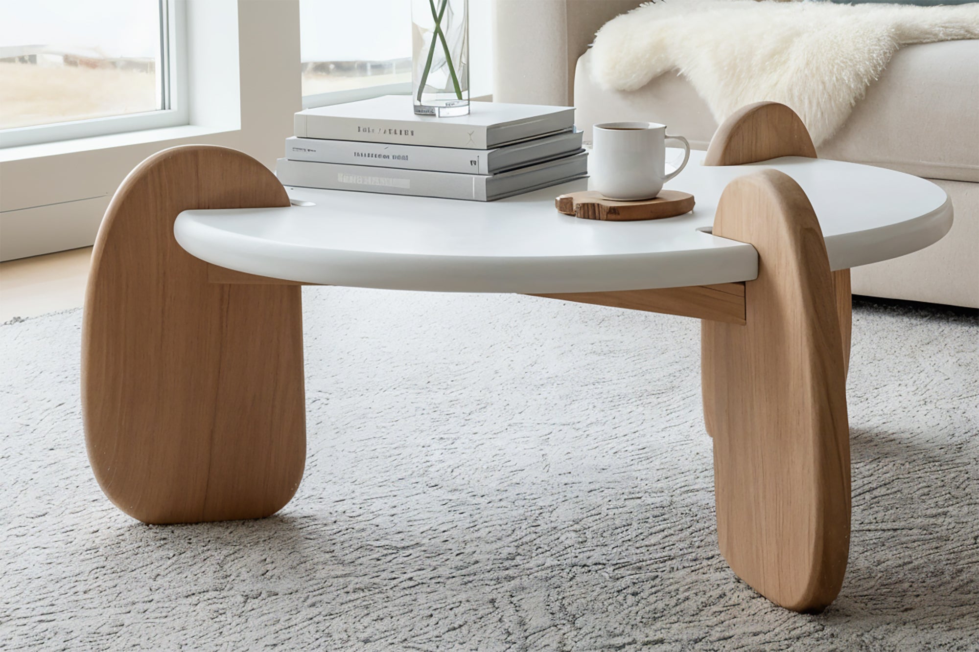 HOLVIK Couchtisch – Weiß, natur – Bild 6
