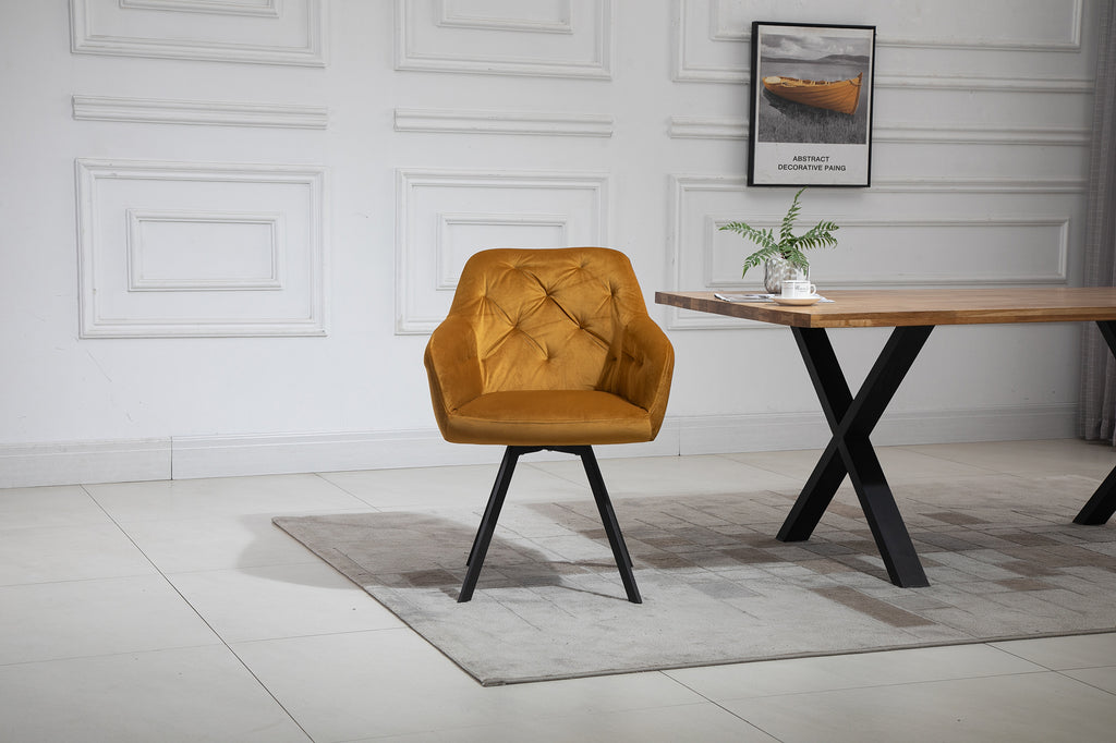 Sales Fever - Armlehnstuhl mit 360° Drehfunktion Senfgelb
