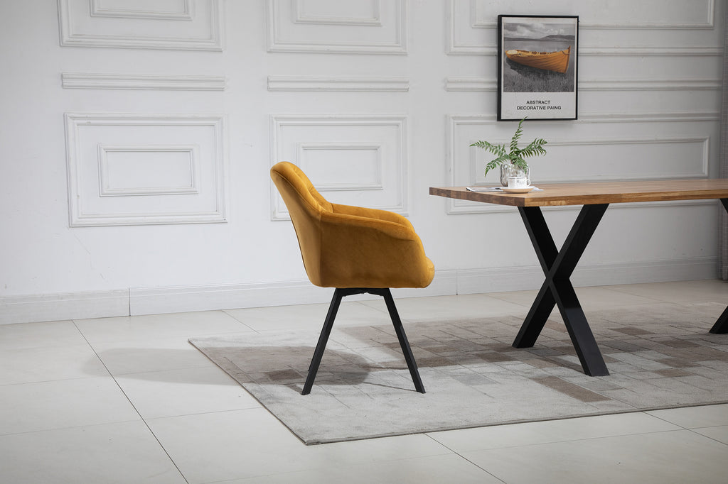 Sales Fever - Armlehnstuhl mit 360° Drehfunktion Senfgelb