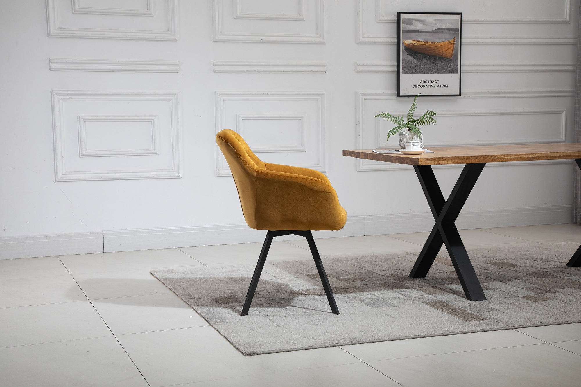 Sales Fever - Armlehnstuhl mit 360° Drehfunktion Senfgelb