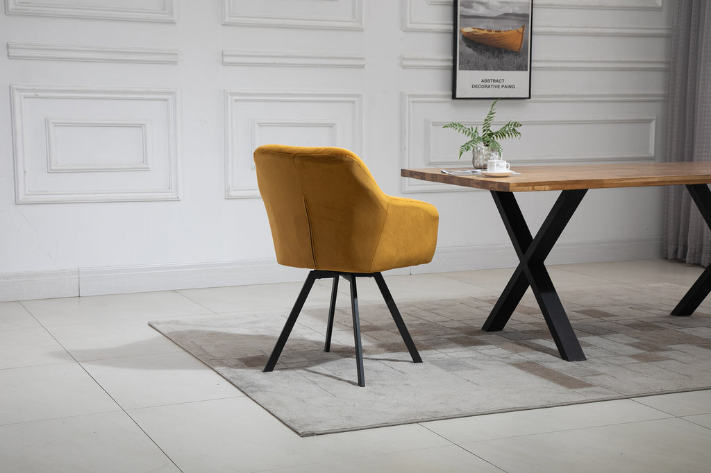 Sales Fever - Armlehnstuhl mit 360° Drehfunktion Senfgelb