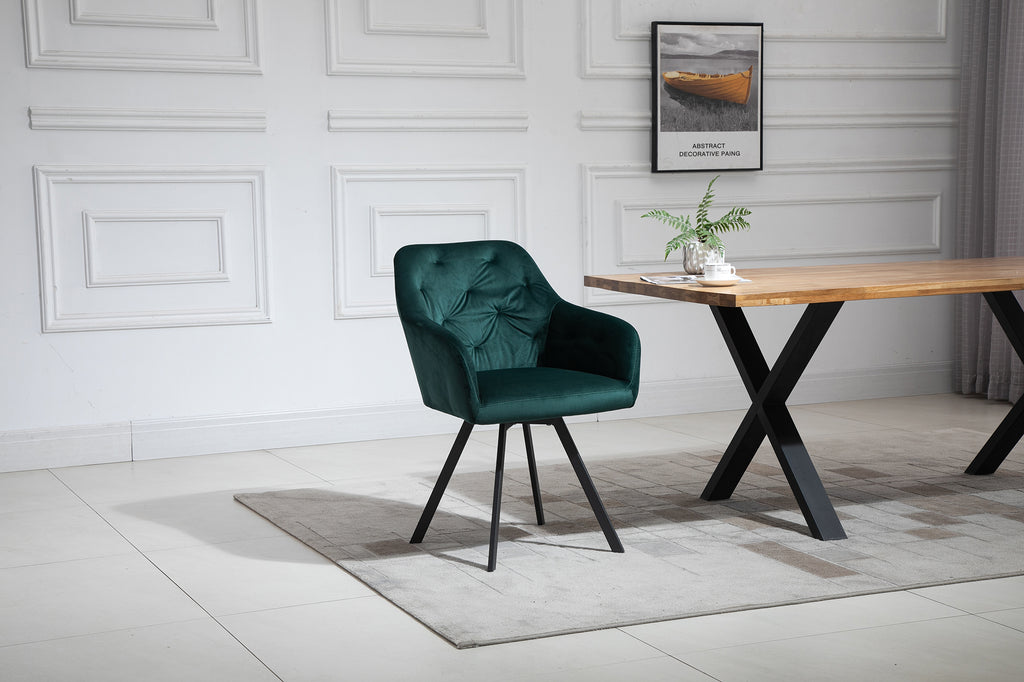 Sales Fever - Armlehnstuhl mit 360° Drehfunktion Tannengrün