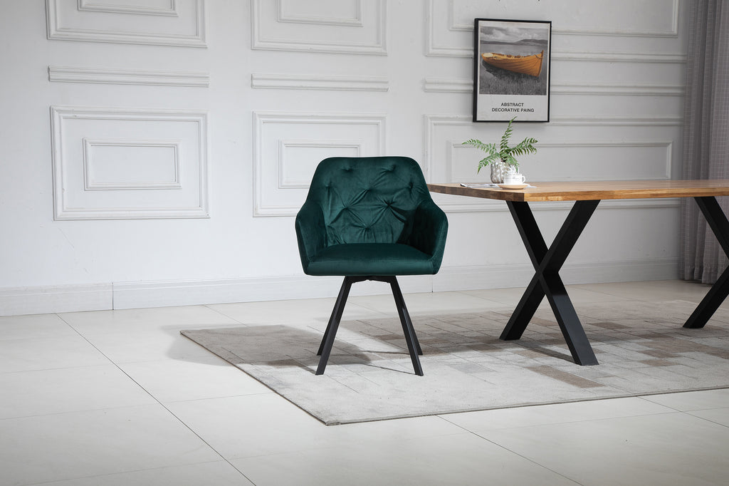 Sales Fever - Armlehnstuhl mit 360° Drehfunktion Tannengrün