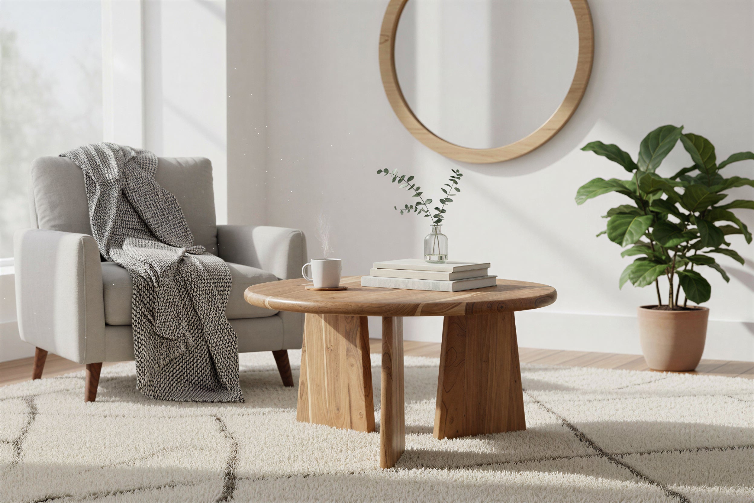 WAVE Couchtisch Ø 90 cm – Natur – Bild 4