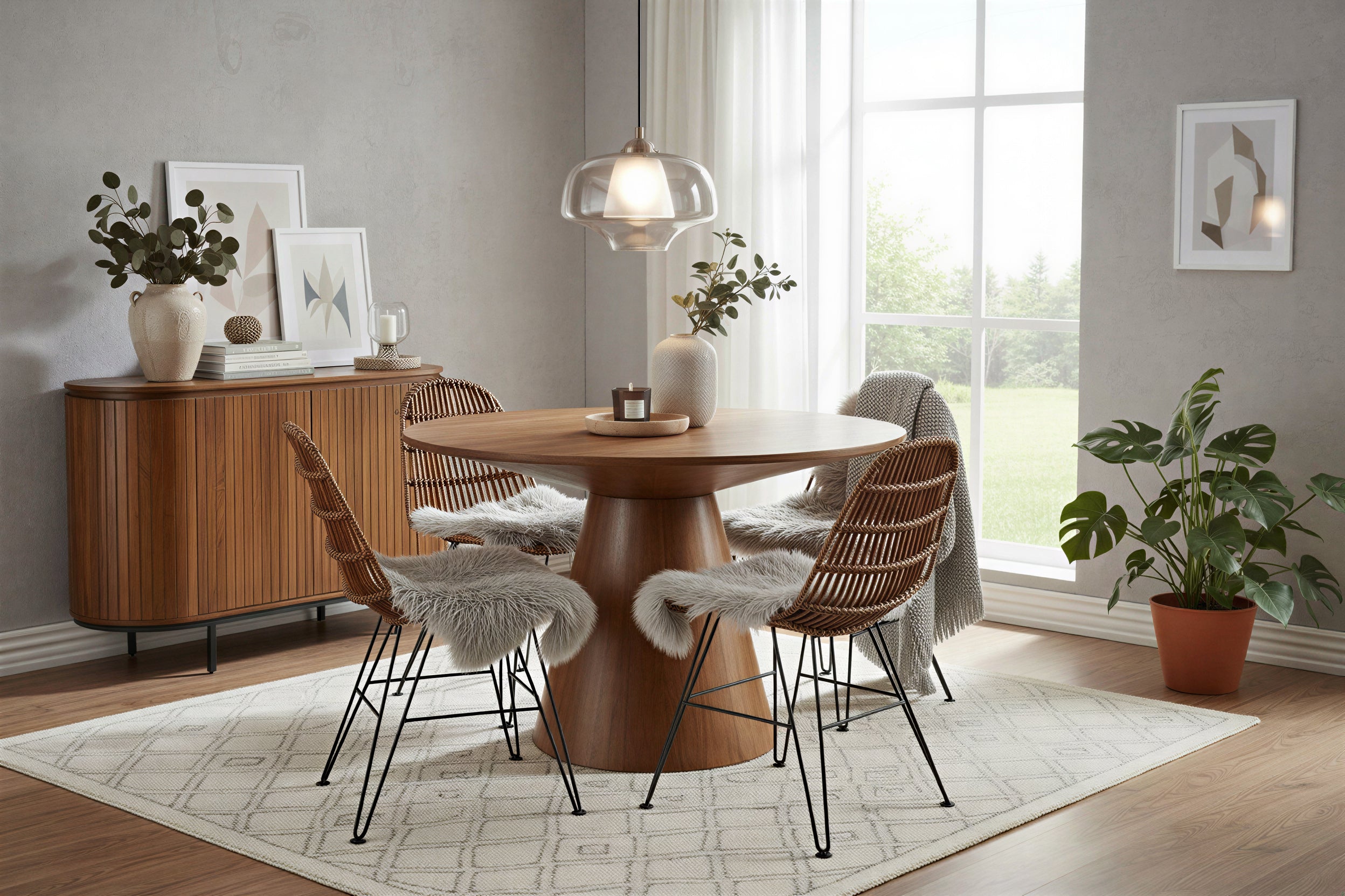 RATTAN Stuhl – Natur, Gestell antikschwarz – Bild 19