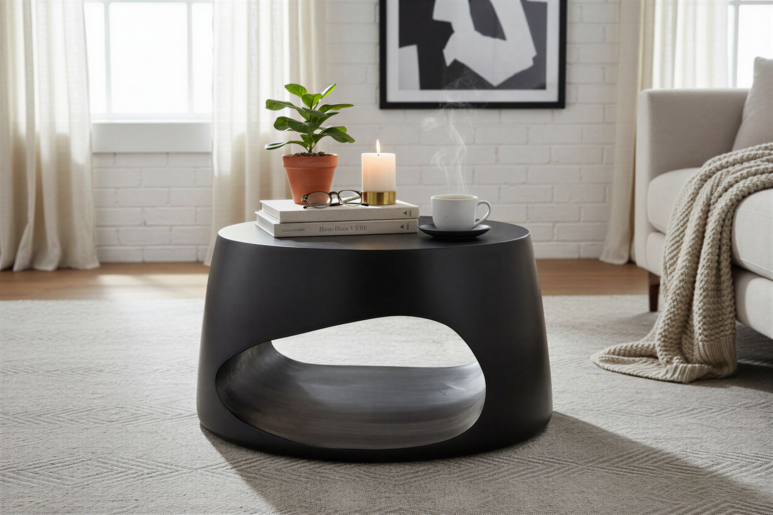 BLACK SMOOTH Couchtisch – Schwarz – Bild 4