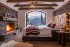 THIS & THAT Boxspringbett mit Holz-Mosaik-Kopfteil – Dunkelgrau, natur – Bild 4