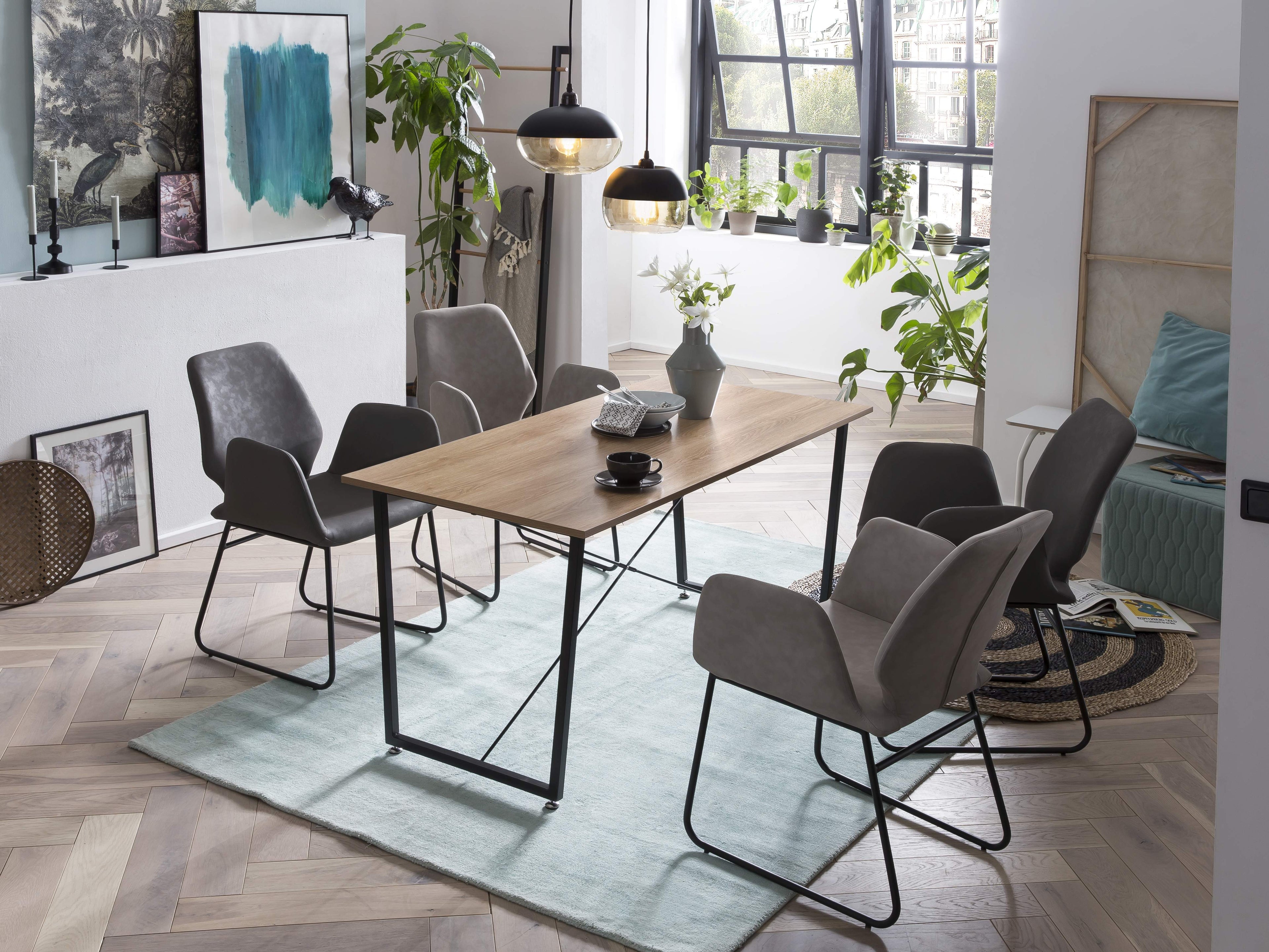 Tisch Tisch 140x70 cm – Platte natur, Gestell schwarz – Bild 8