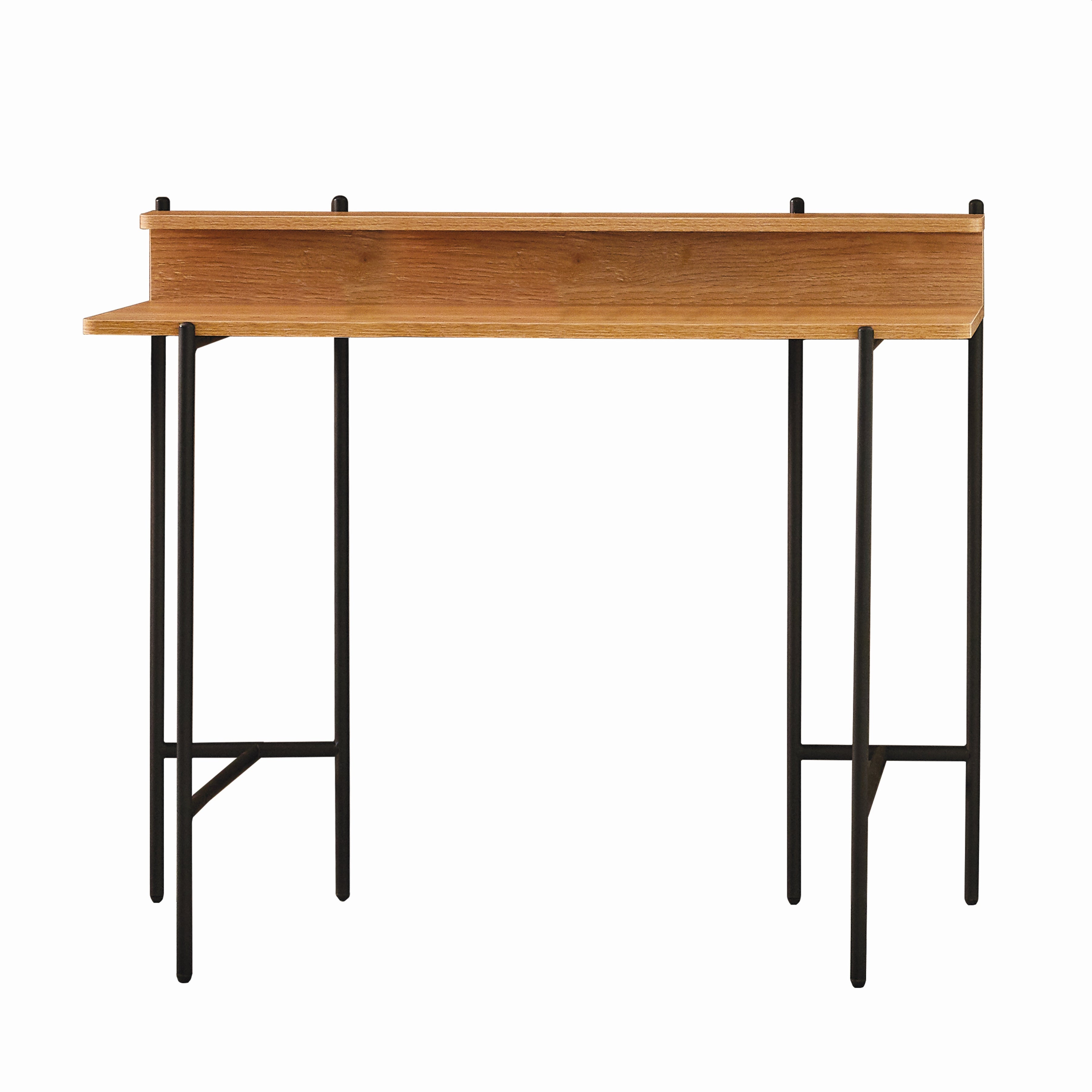 Schreibtisch Schreibtisch 120x46 cm – Platte natur, Gestell schwarz