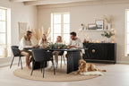 SIT&CHAIRS Armlehnstuhl 2er Set – Bezug dunkelgrau, Beine mattschwarz – Bild 12