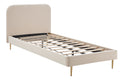 Sales Fever - Polsterbett mit Samtbezug Beige 90x200 cm