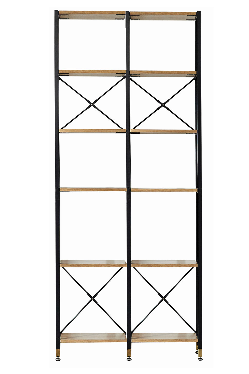 Möbilia - Regal-Set 87,5x30x210 cm natur, schwarz