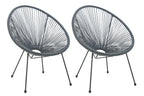 Garten Outdoor Stuhl, 2er-Set – Grau