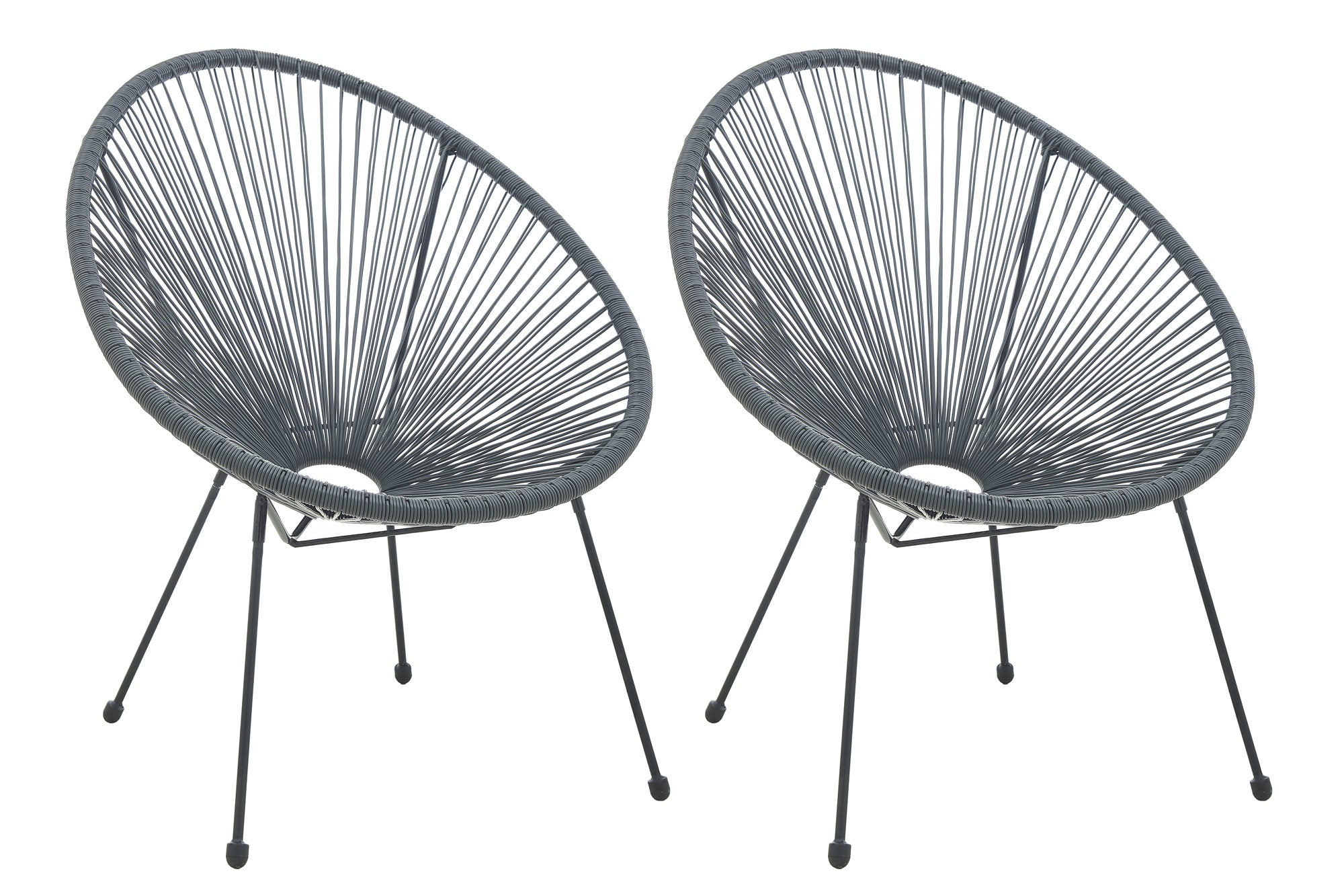 Garten Outdoor Stuhl, 2er-Set – Grau