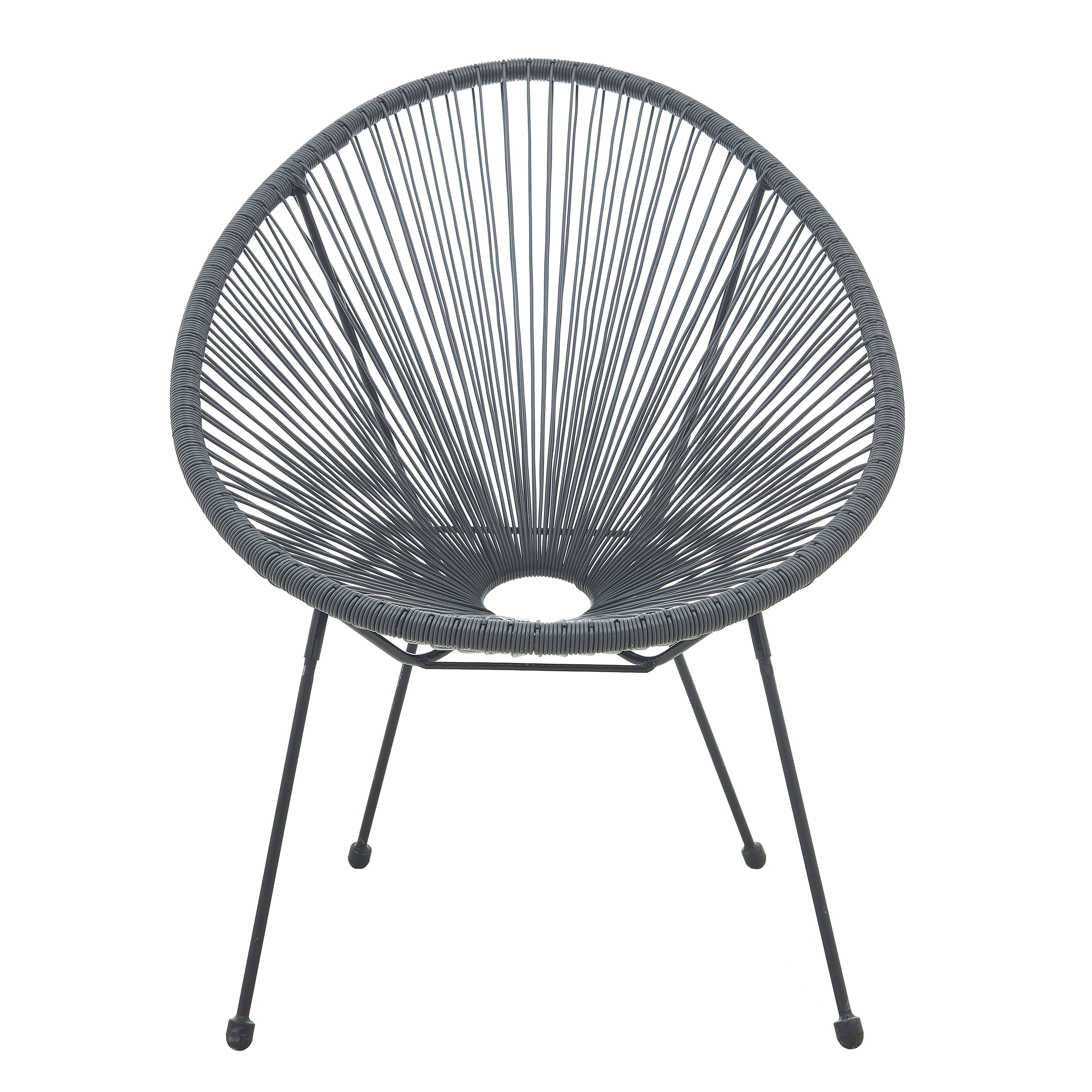 Garten Outdoor Stuhl, 2er-Set – Grau – Bild 2
