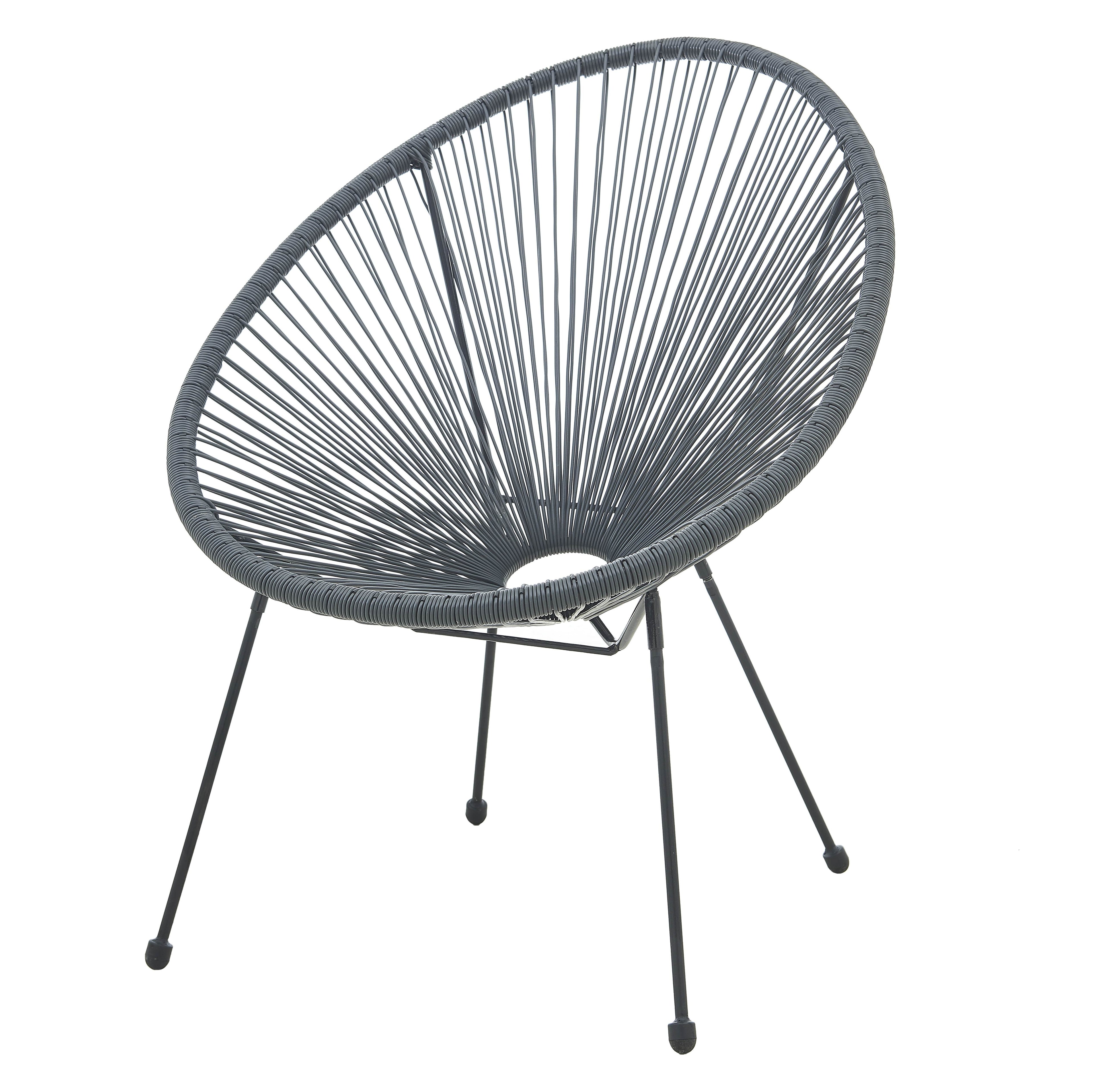 Garten Outdoor Stuhl, 2er-Set – Grau – Bild 3