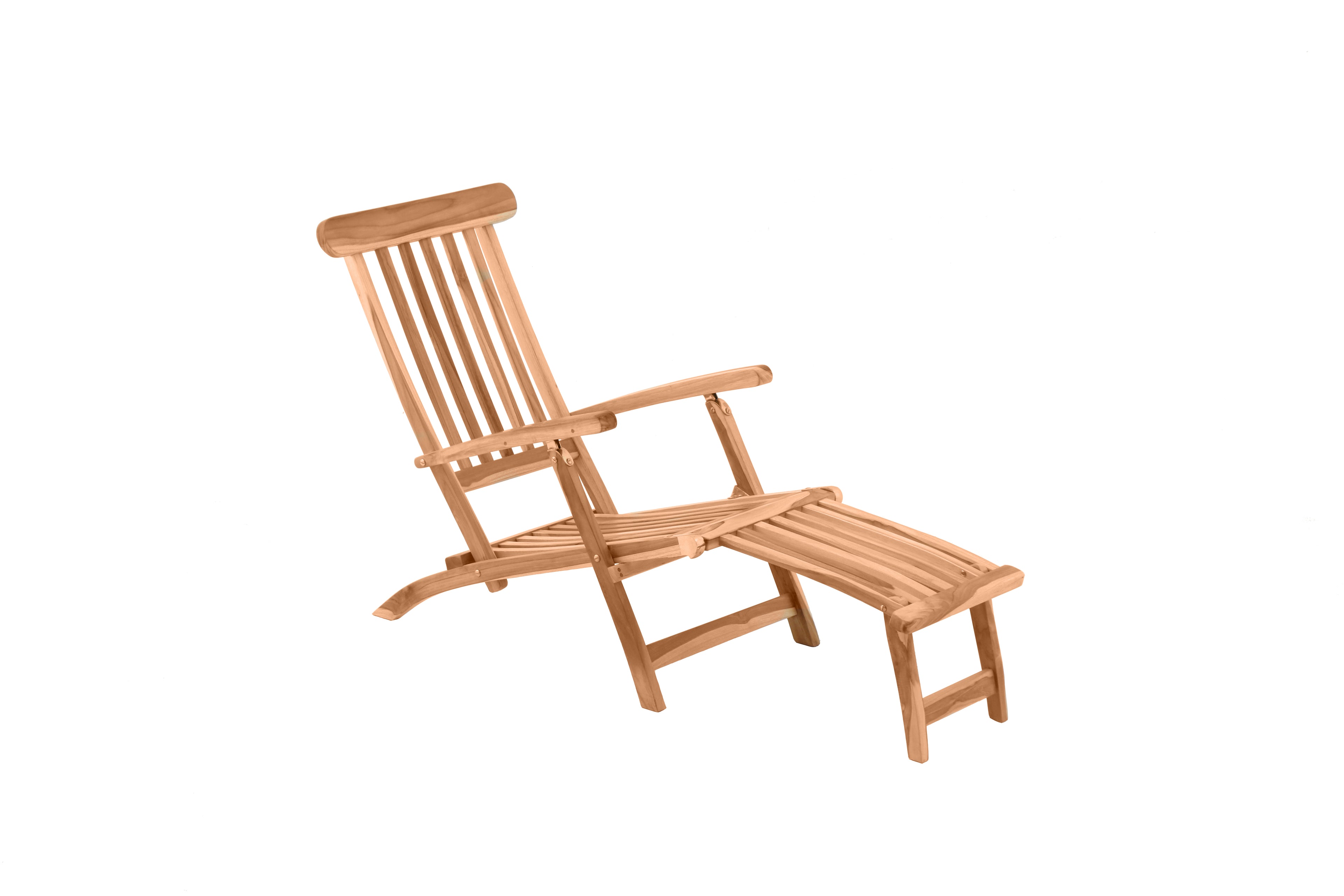 Garten Outdoor Liegestuhl mit Fußstütze – Natur