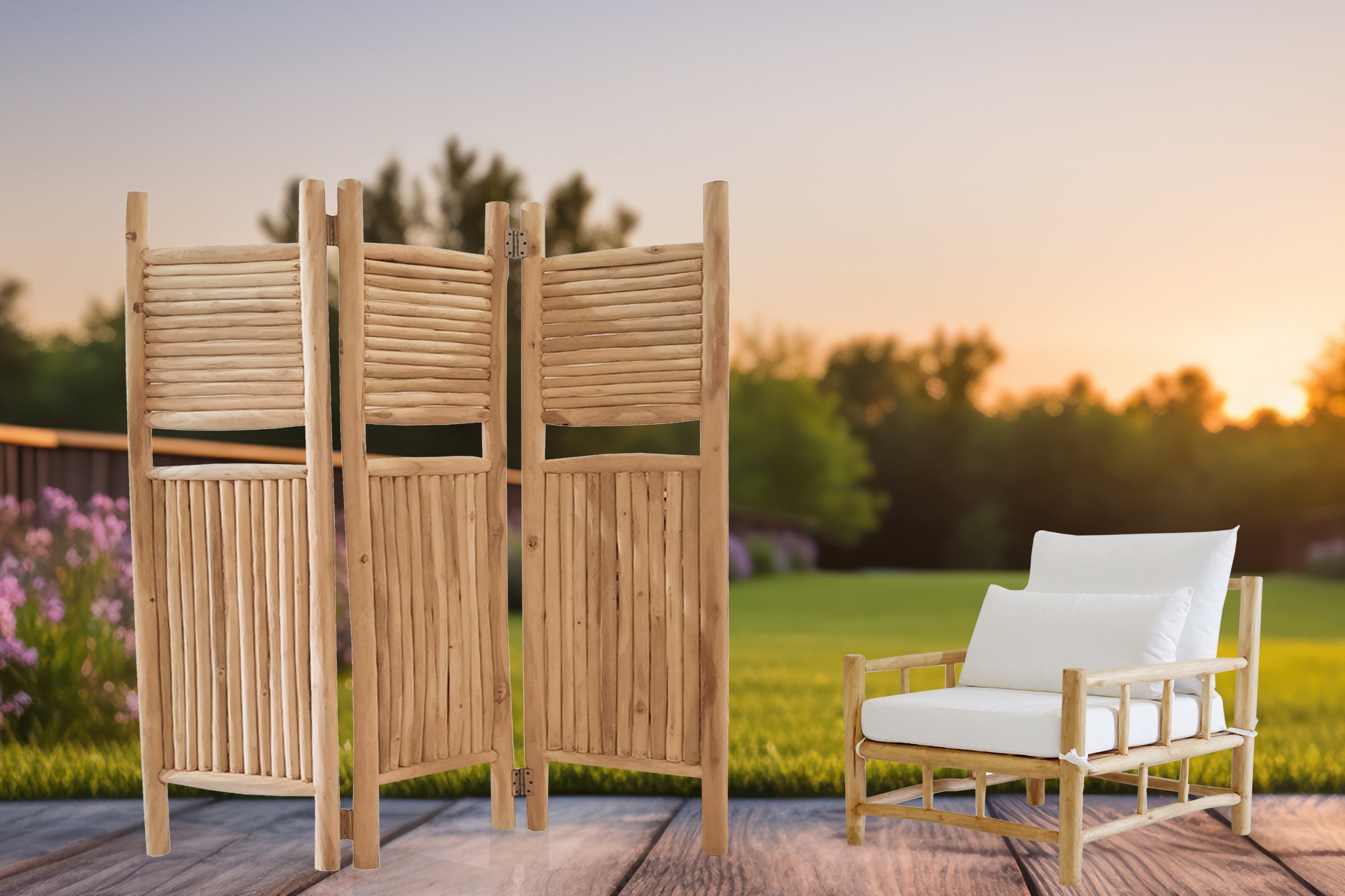 Garten Outdoor Paravent – Natur – Bild 5