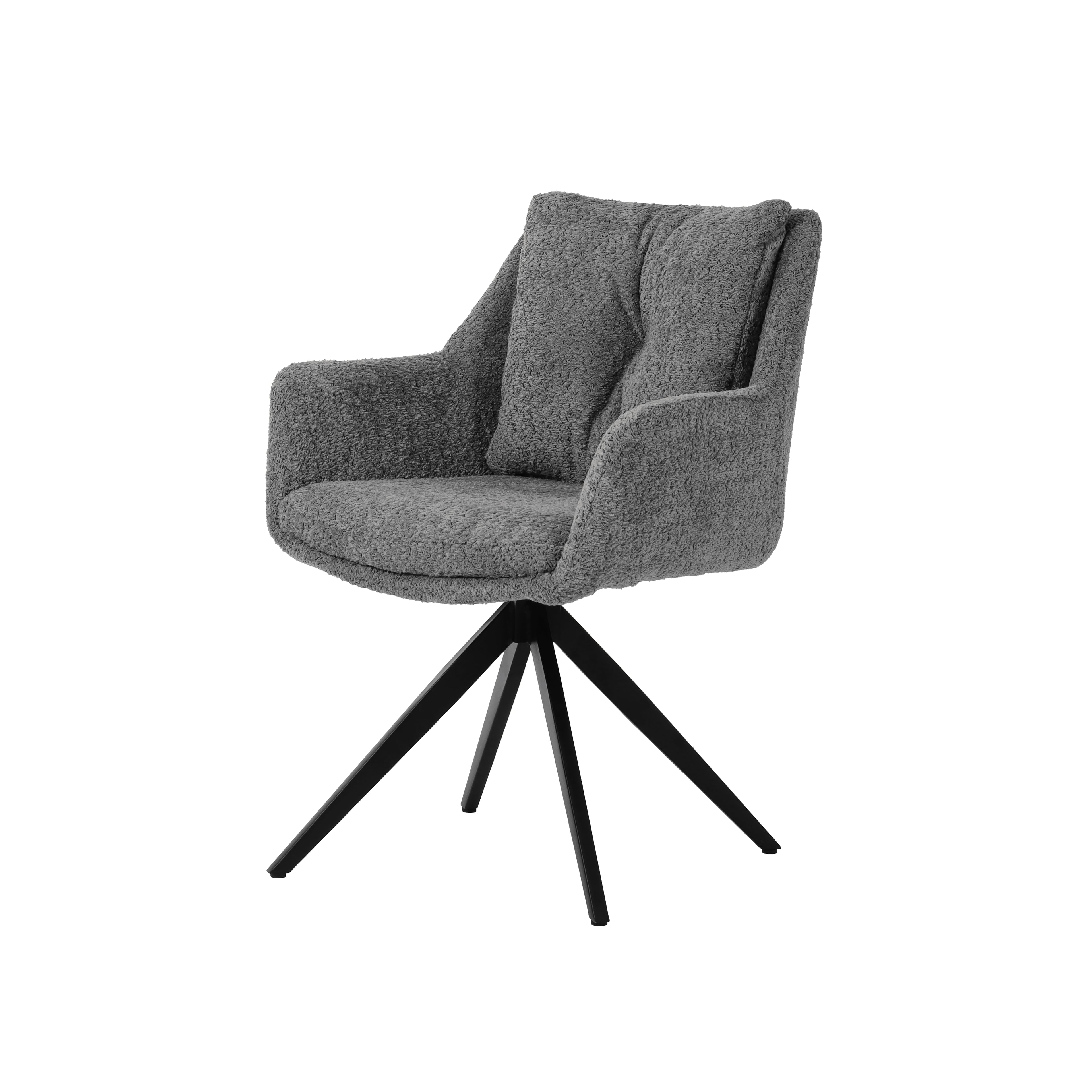 AMBRA Essgruppe 5 tlg. 130x130 cm – Natur, Bezug grau, Beine mattschwarz – Bild 8