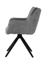 AMBRA Essgruppe 5 tlg. 130x130 cm – Natur, Bezug grau, Beine mattschwarz – Bild 9