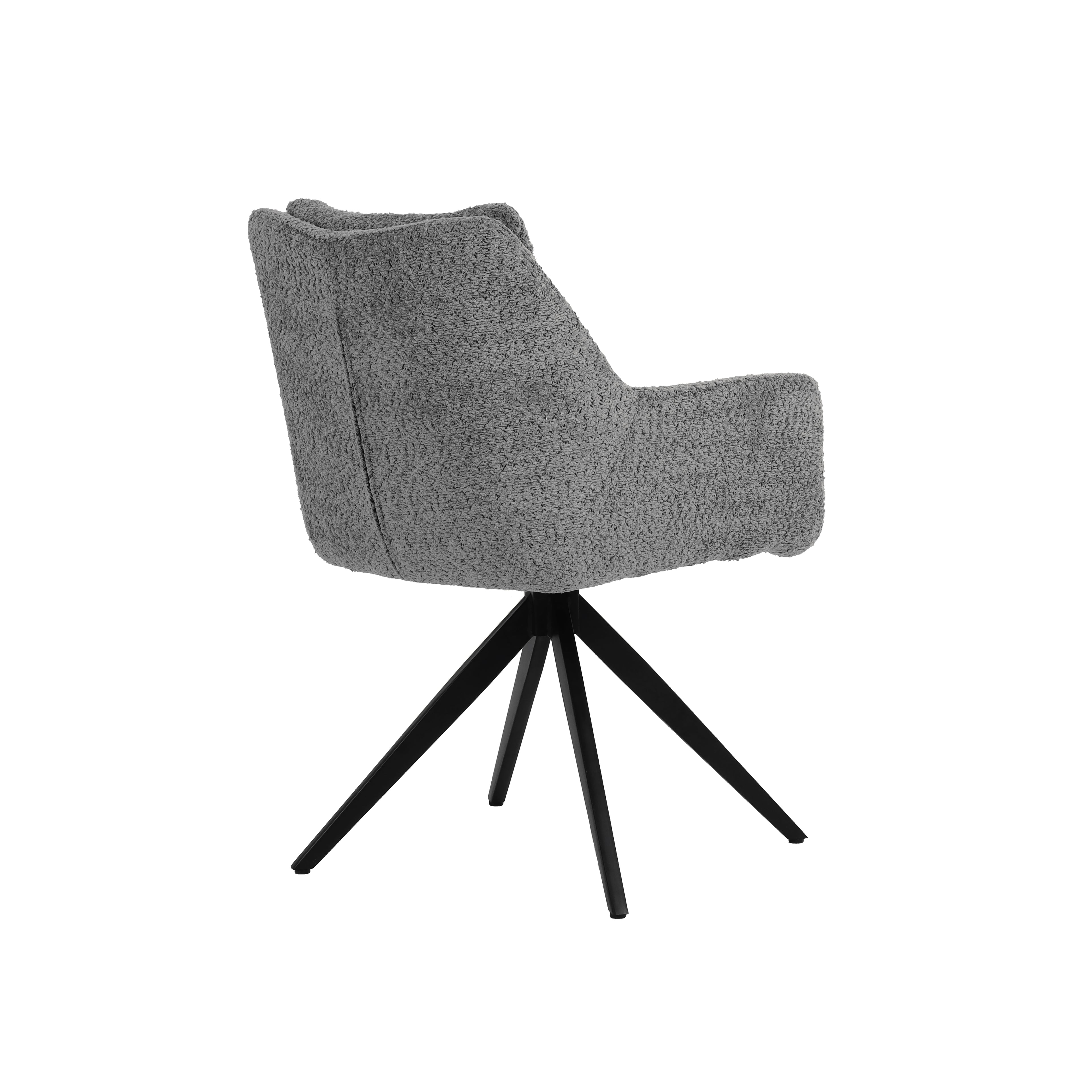AMBRA Essgruppe 5 tlg. 130x130 cm – Natur, Bezug grau, Beine mattschwarz – Bild 11