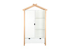 Schrank Kleiderschrank – Weiß, natur