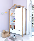 Schrank Kleiderschrank – Weiß, natur – Bild 6