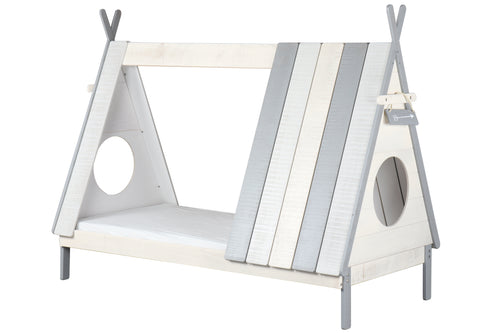 Bett Kinderbett – Weiß, grau