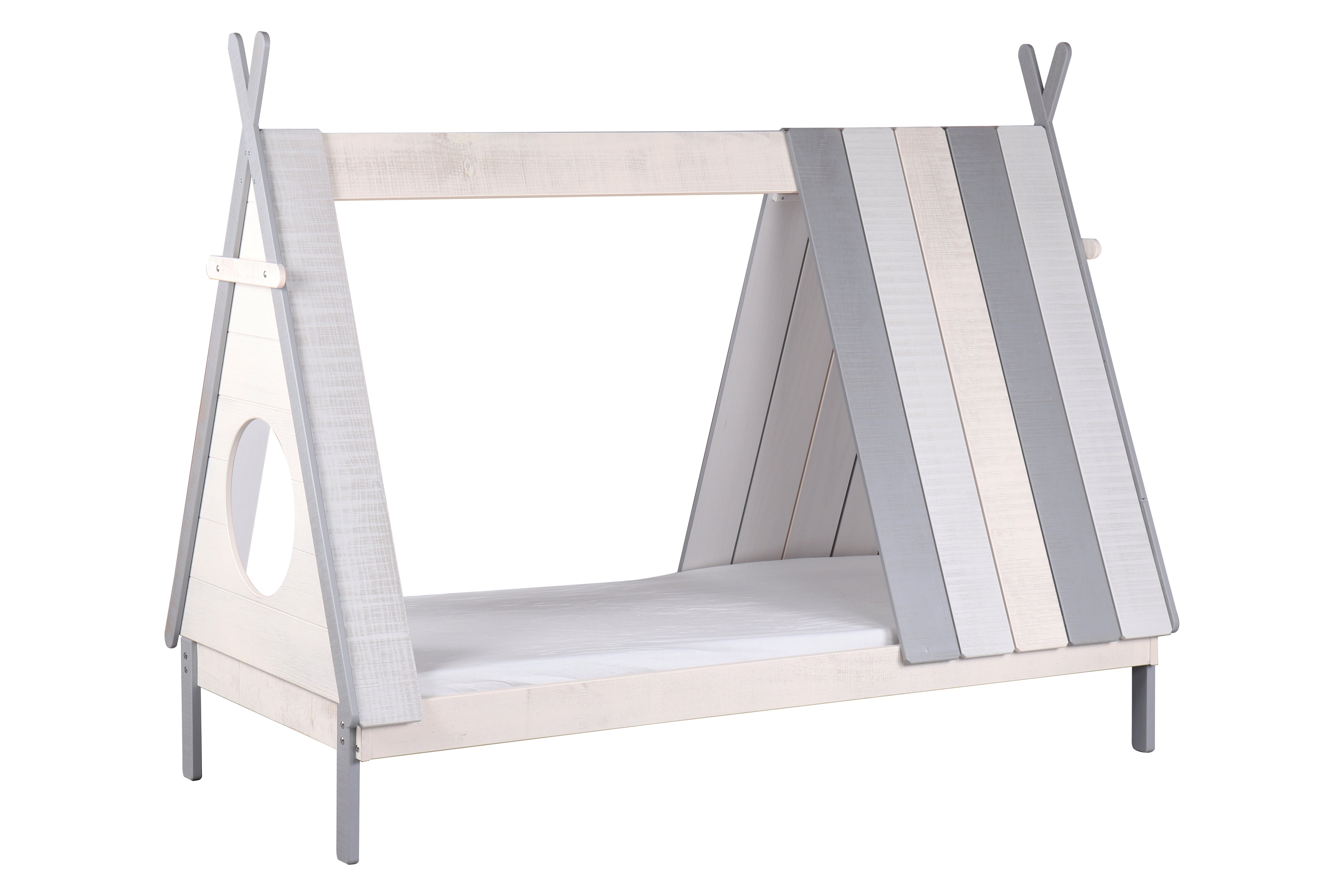 Bett Kinderbett – Weiß, grau – Bild 2