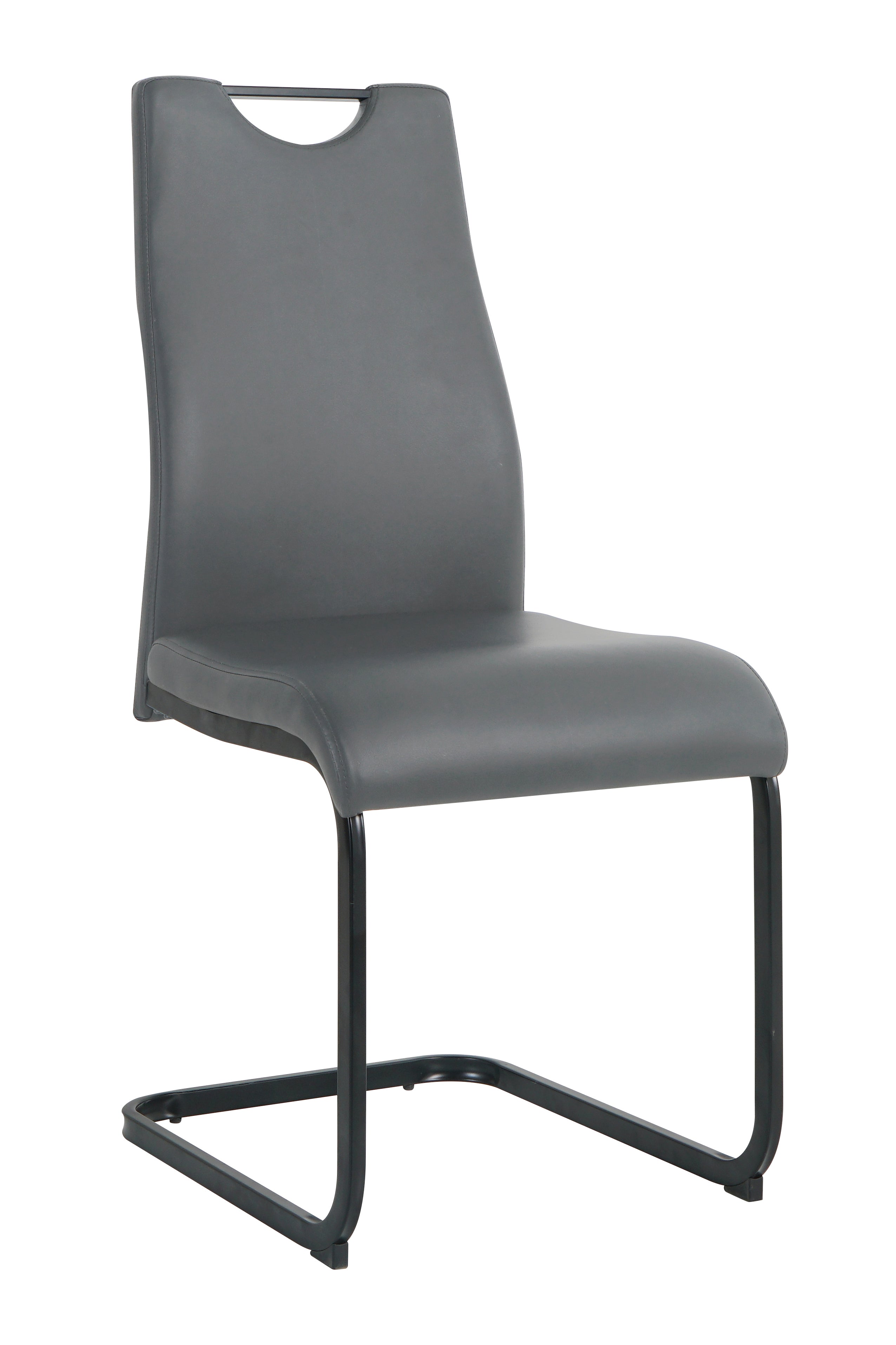 Stuhl, 2er-Set – Bezug grau, Beine schwarz – Bild 2