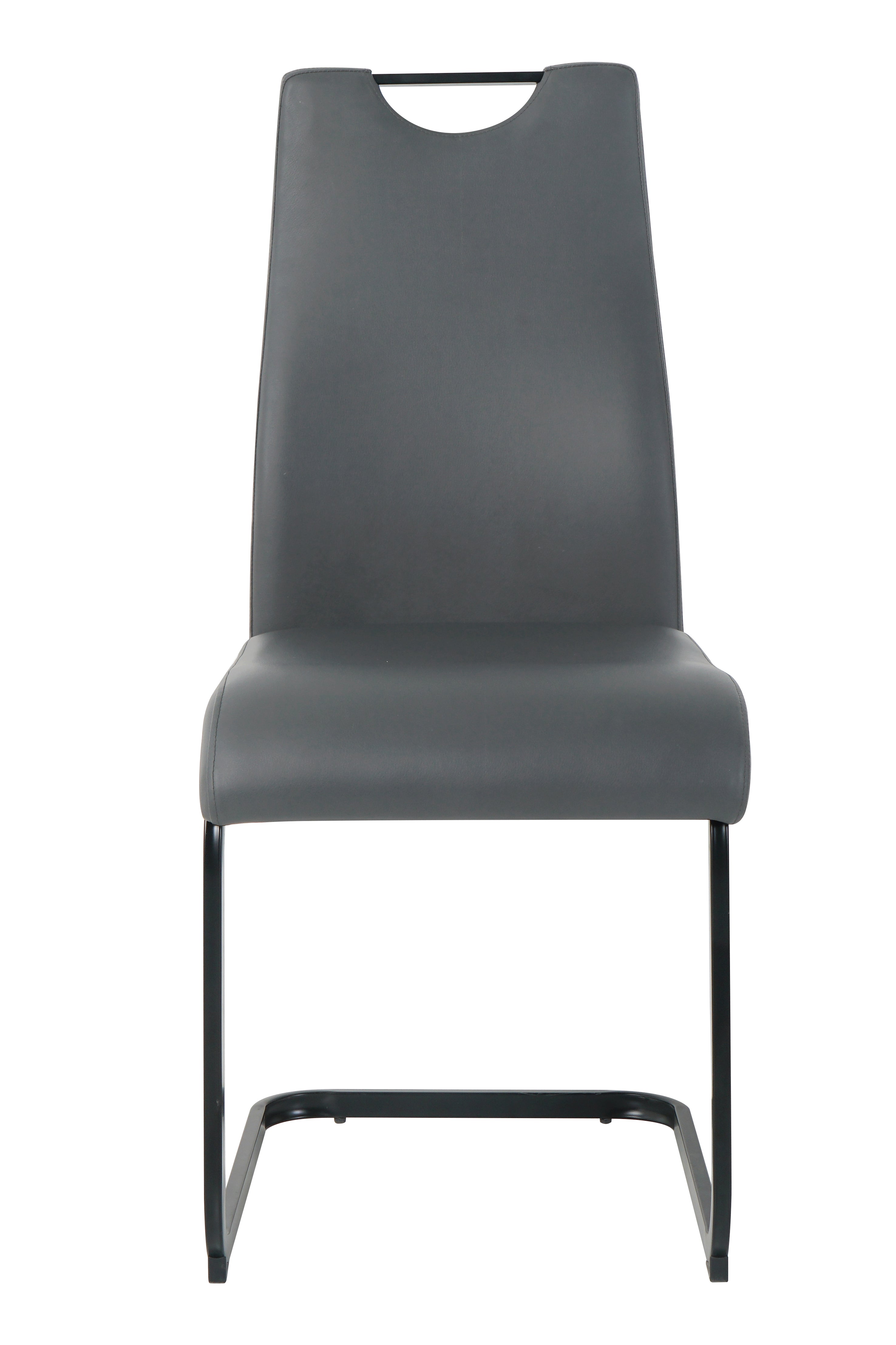 Stuhl, 2er-Set – Bezug grau, Beine schwarz – Bild 3