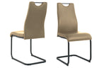 Stuhl, 2er-Set – Bezug taupe, Beine schwarz