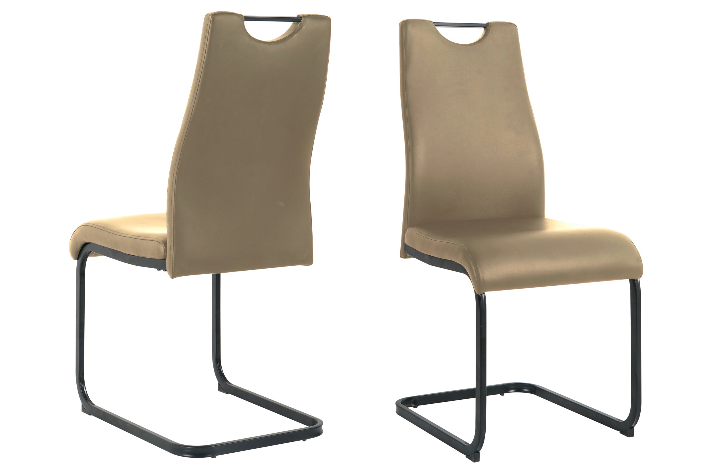 Stuhl, 2er-Set – Bezug taupe, Beine schwarz
