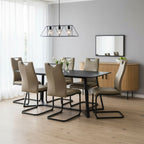 Stuhl, 2er-Set – Bezug taupe, Beine schwarz – Bild 12