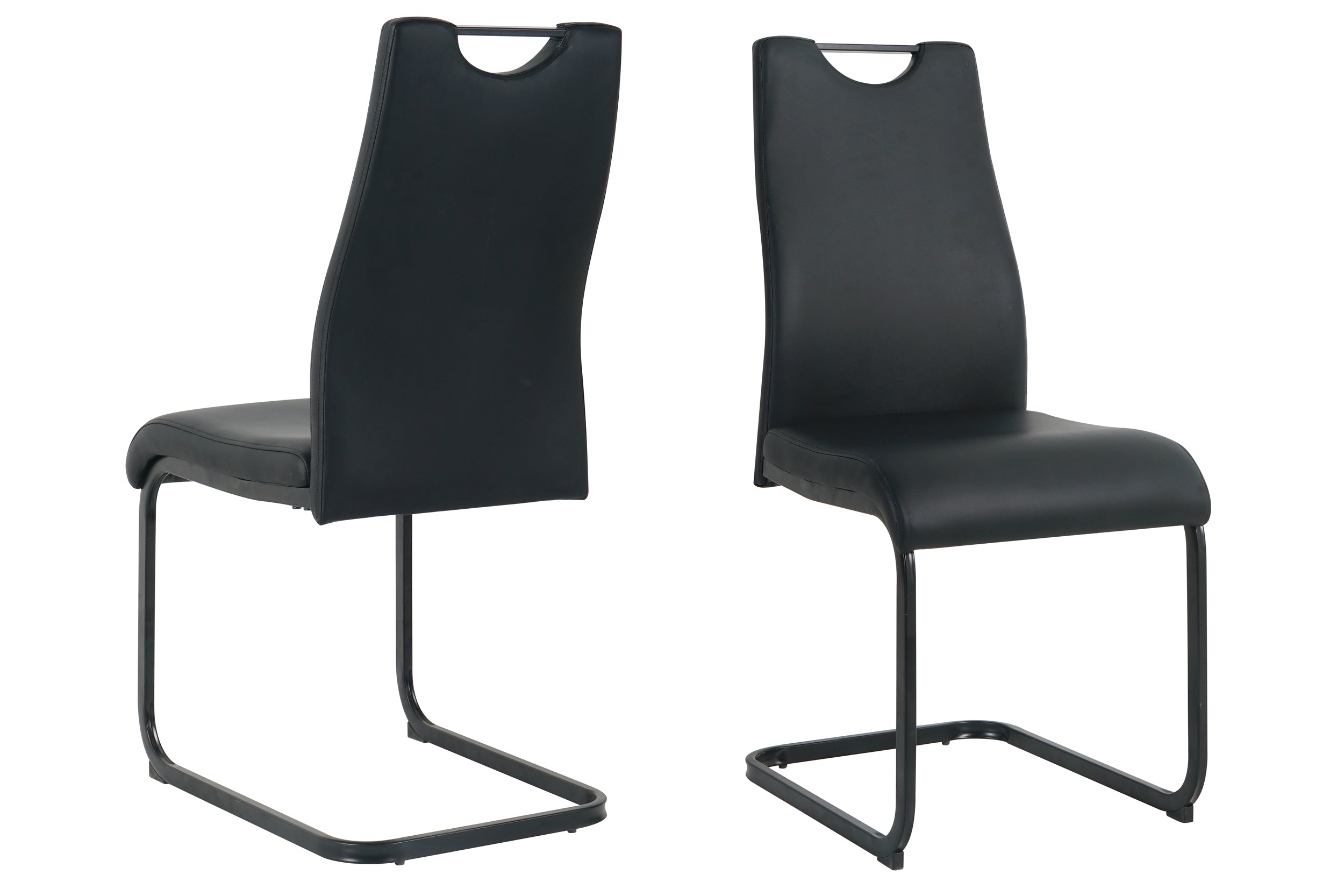 Stuhl, 2er-Set – Bezug schwarz, Beine schwarz