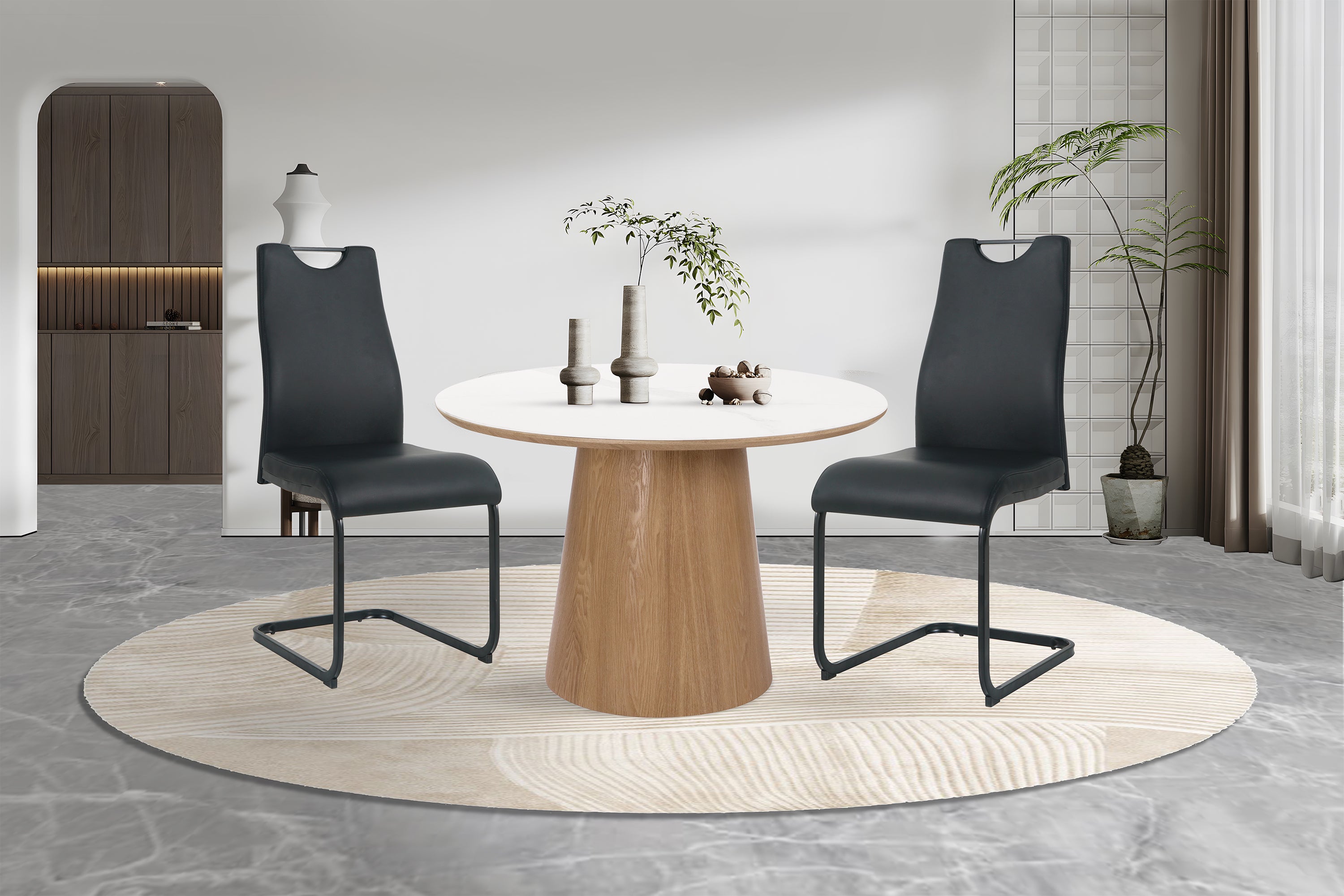 Stuhl, 2er-Set – Bezug schwarz, Beine schwarz – Bild 11