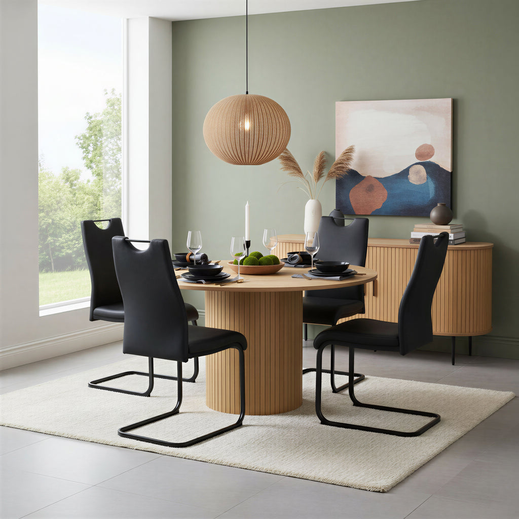 Stuhl, 2er-Set – Bezug schwarz, Beine schwarz – Bild 13