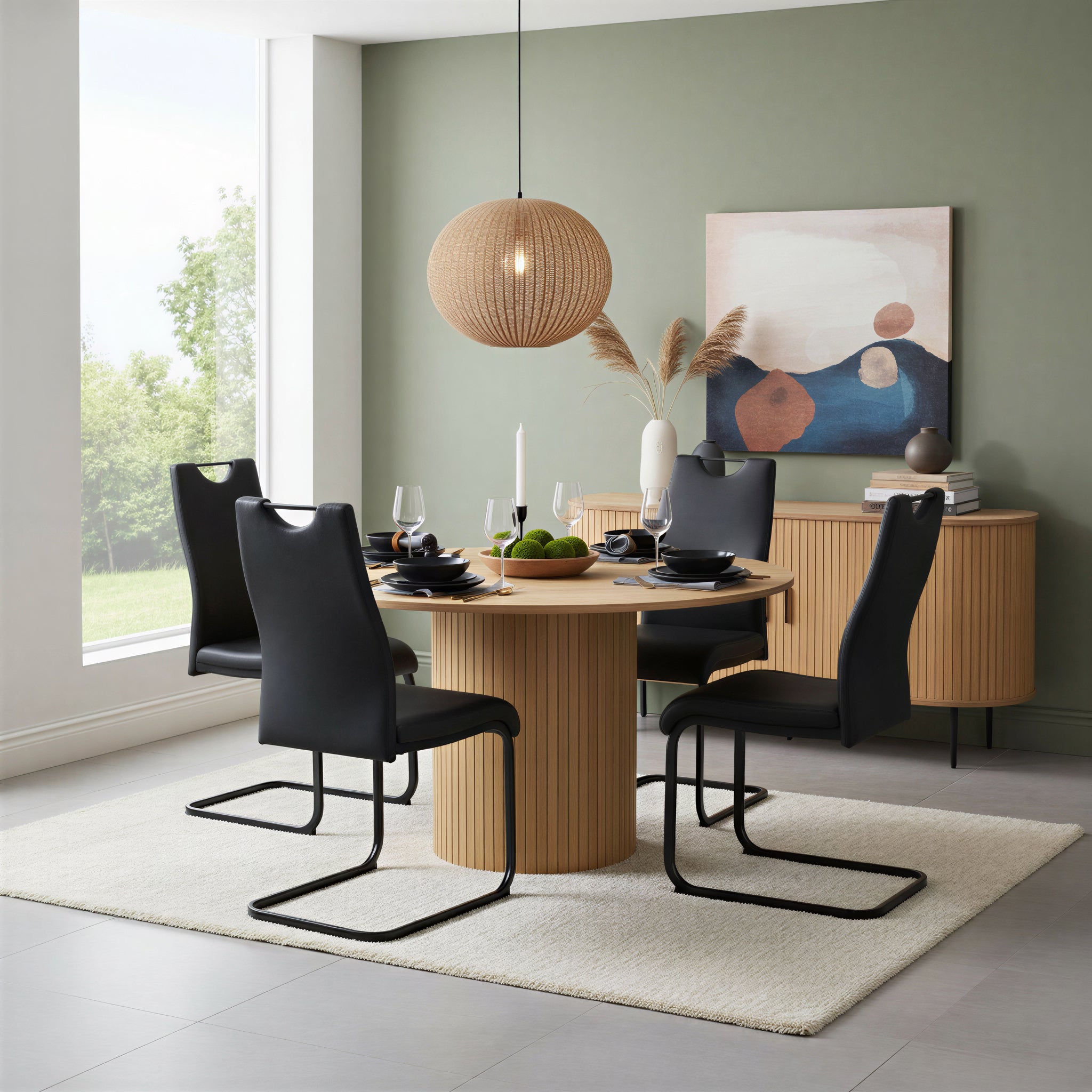 Stuhl, 2er-Set – Bezug schwarz, Beine schwarz – Bild 13