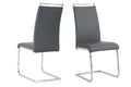Stuhl, 2er-Set – Bezug grau, Beine silber