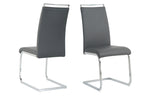 Stuhl, 2er-Set – Bezug grau, Beine silber