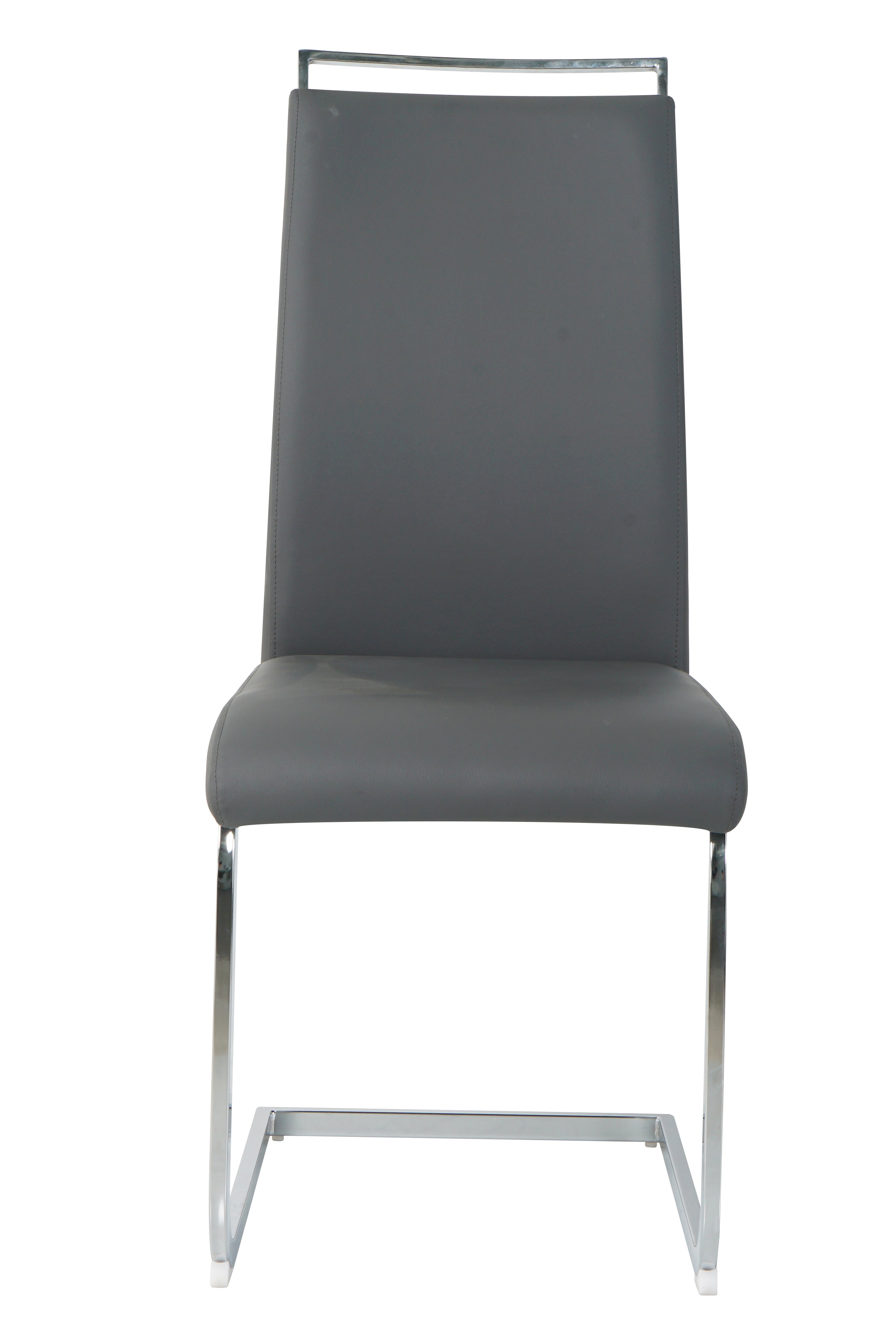 Stuhl, 2er-Set – Bezug grau, Beine silber – Bild 3
