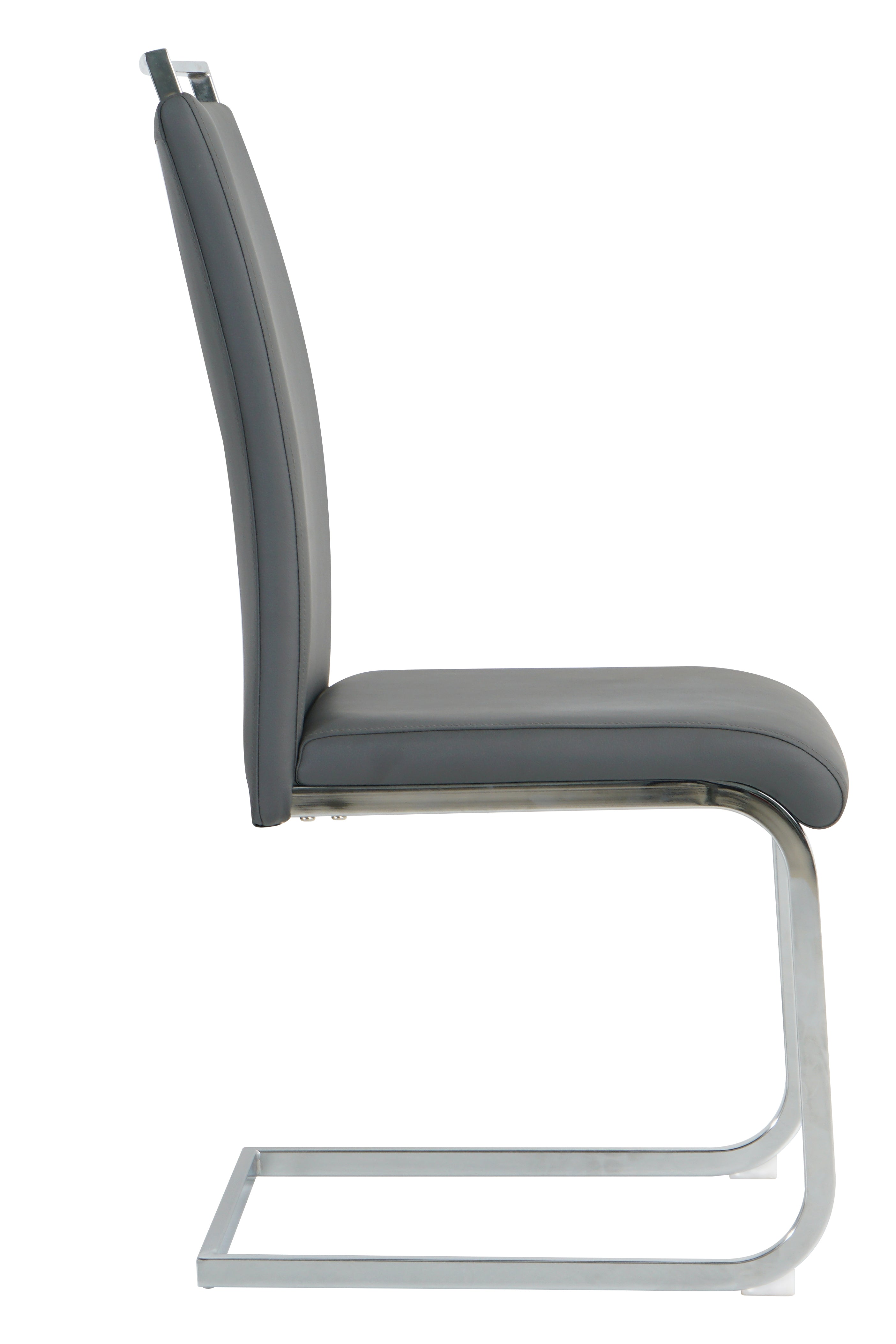 Stuhl, 2er-Set – Bezug grau, Beine silber – Bild 4