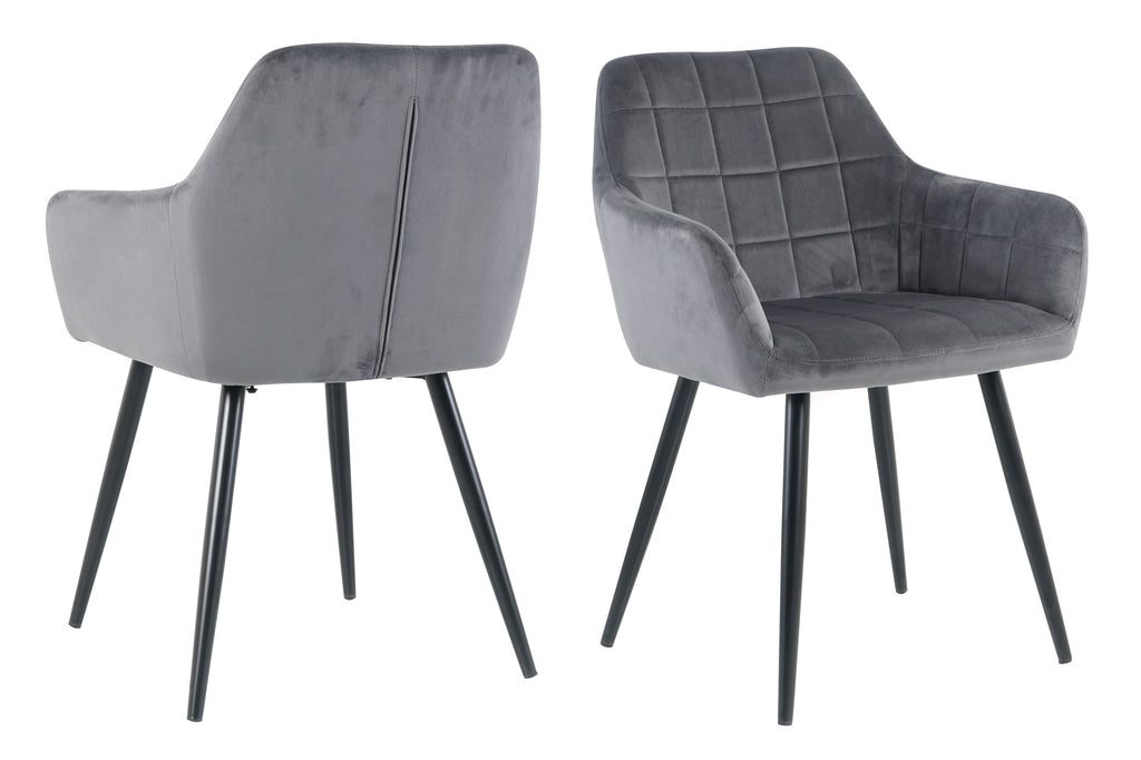 Sessel, 2er-Set – Bezug anthrazit, Beine schwarz