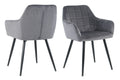 Sessel, 2er-Set – Bezug anthrazit, Beine schwarz