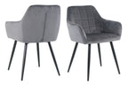 Sessel, 2er-Set – Bezug anthrazit, Beine schwarz
