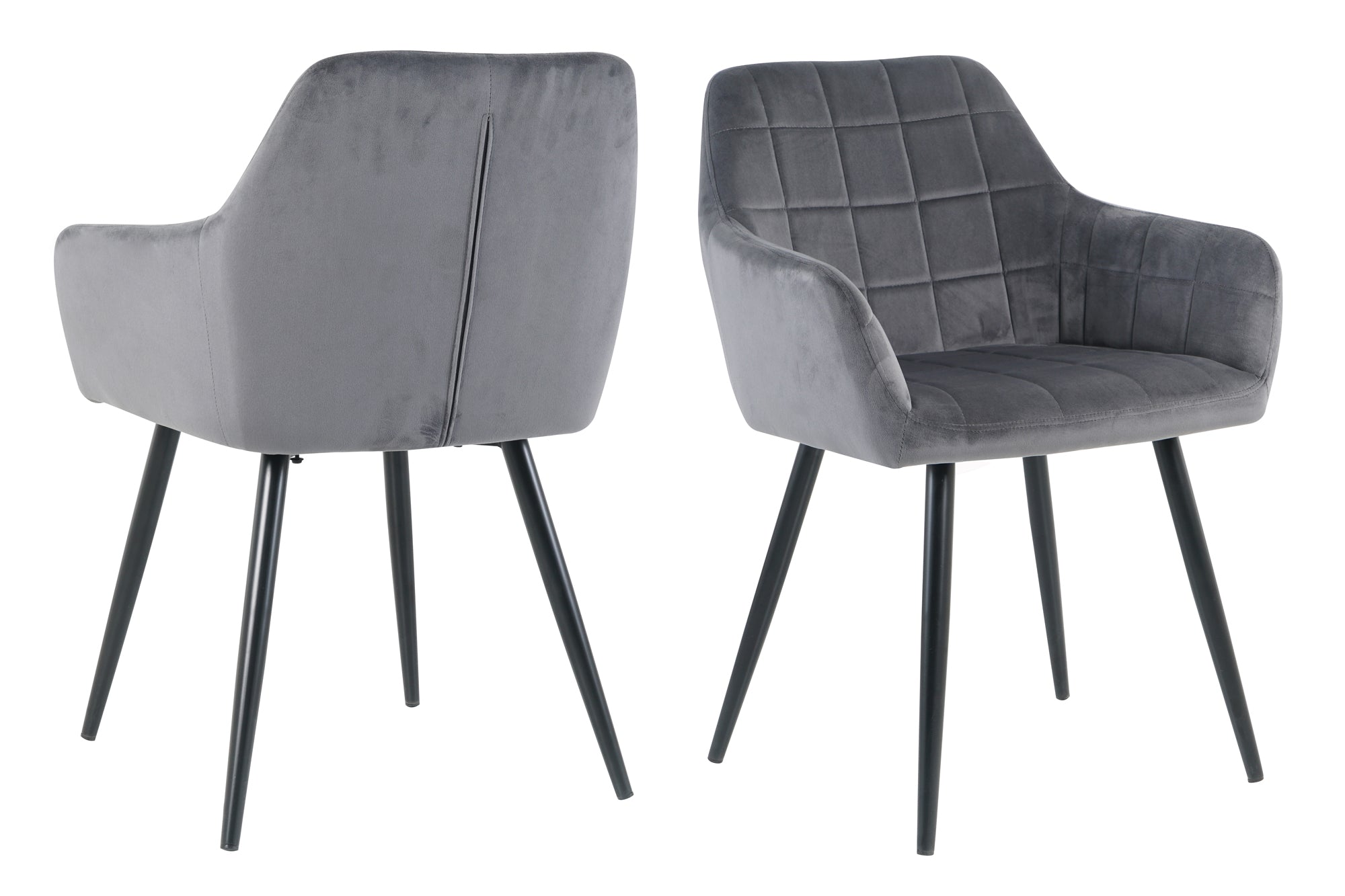 Sessel, 2er-Set – Bezug anthrazit, Beine schwarz