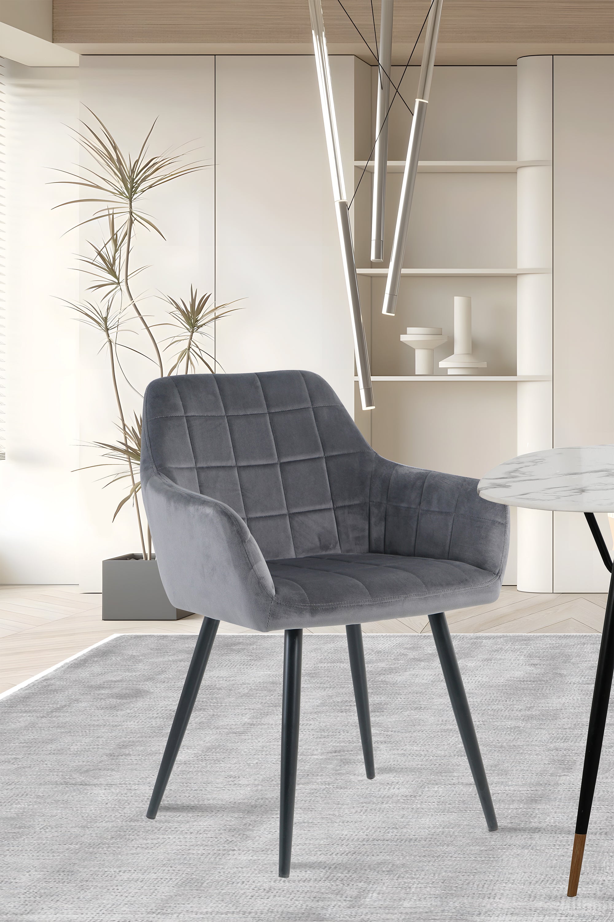 Sessel, 2er-Set – Bezug anthrazit, Beine schwarz – Bild 8